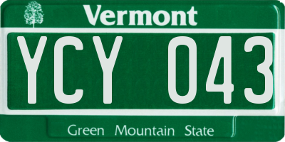 VT license plate YCY043