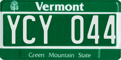 VT license plate YCY044