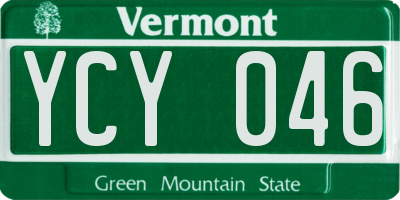 VT license plate YCY046