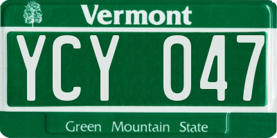 VT license plate YCY047