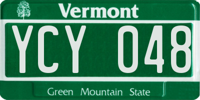 VT license plate YCY048