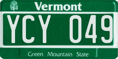 VT license plate YCY049