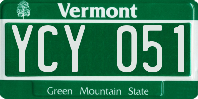 VT license plate YCY051