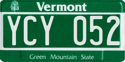 VT license plate YCY052