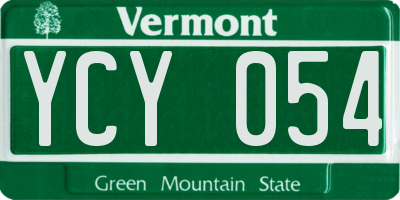 VT license plate YCY054