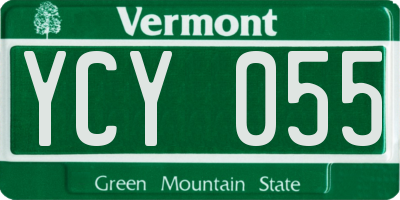 VT license plate YCY055