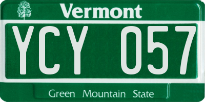 VT license plate YCY057