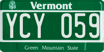 VT license plate YCY059