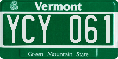 VT license plate YCY061
