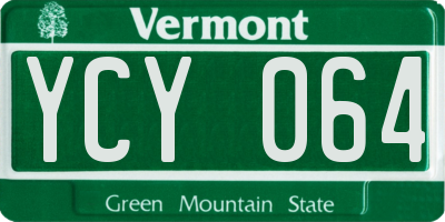 VT license plate YCY064
