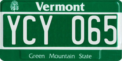 VT license plate YCY065