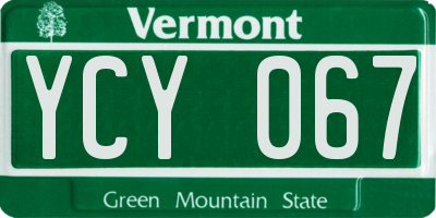 VT license plate YCY067