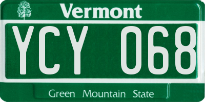 VT license plate YCY068