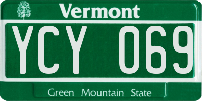 VT license plate YCY069