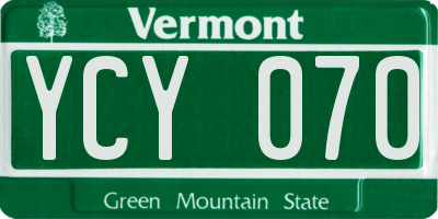 VT license plate YCY070