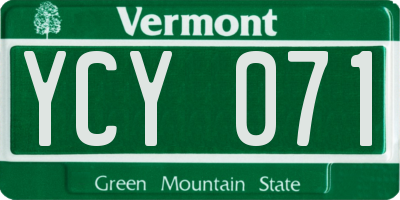 VT license plate YCY071