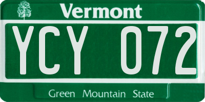VT license plate YCY072