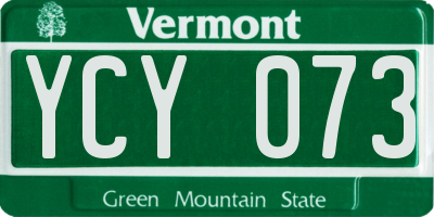 VT license plate YCY073