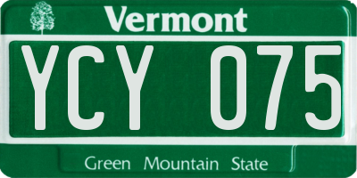 VT license plate YCY075