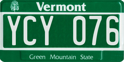 VT license plate YCY076