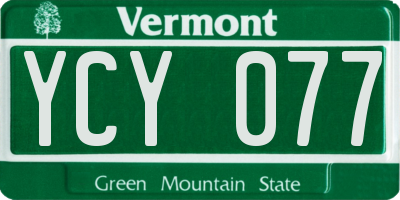 VT license plate YCY077
