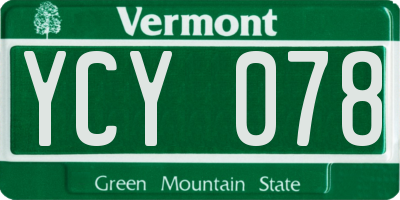 VT license plate YCY078