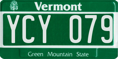 VT license plate YCY079