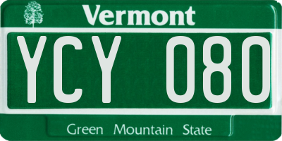 VT license plate YCY080