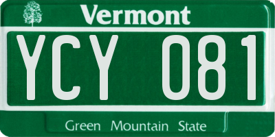VT license plate YCY081