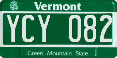 VT license plate YCY082