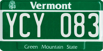 VT license plate YCY083