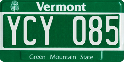 VT license plate YCY085
