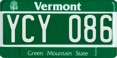 VT license plate YCY086