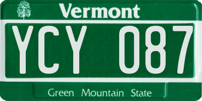 VT license plate YCY087