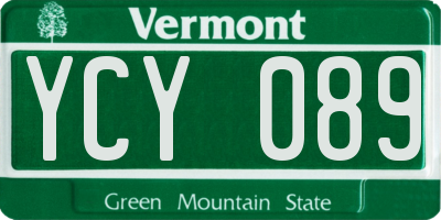 VT license plate YCY089