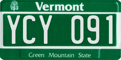 VT license plate YCY091