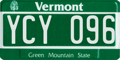 VT license plate YCY096