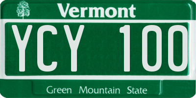VT license plate YCY100