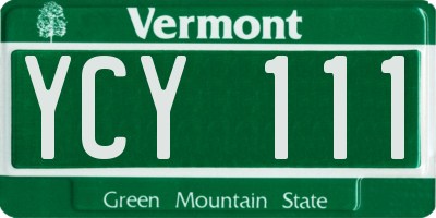 VT license plate YCY111