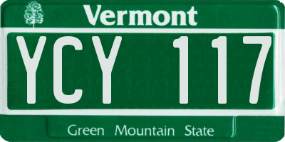 VT license plate YCY117