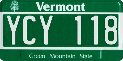 VT license plate YCY118