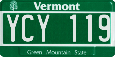 VT license plate YCY119