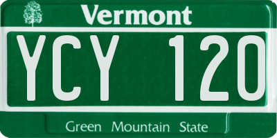 VT license plate YCY120