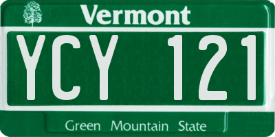 VT license plate YCY121