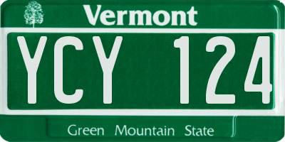 VT license plate YCY124