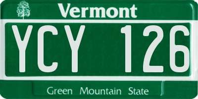 VT license plate YCY126