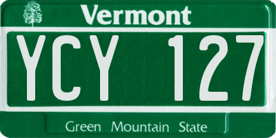 VT license plate YCY127