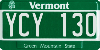 VT license plate YCY130