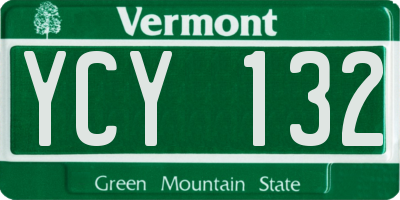 VT license plate YCY132