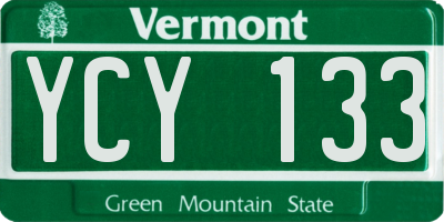 VT license plate YCY133